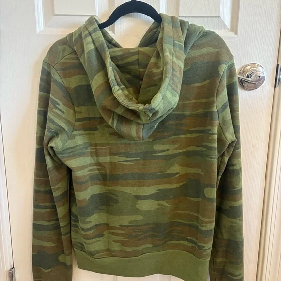 Aviator Nation Camouflage Hoodie with Neon Pink Heart - Picture 2 of 4